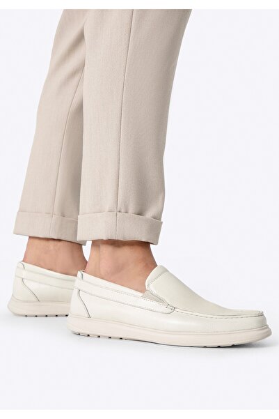 Wittchen Men's genuine leather shoes, off-white, off-white, genuine leather