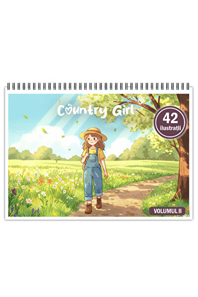 Legendary Gifts Carte de colorat, 42 ilustrații Fată de la țară - Volumul II, 90 de pagini, Format: A5