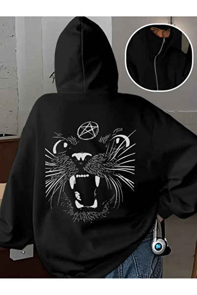 LAND MODA Φούτερ Ninja Unisex με μάσκα χιονιού Ζακέτα με 2 νήματα χοντρό φλις