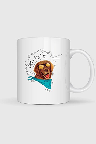 Bahriyeli Collection Funny Dog Wearing Sunglasses and Scarf Designed Mug