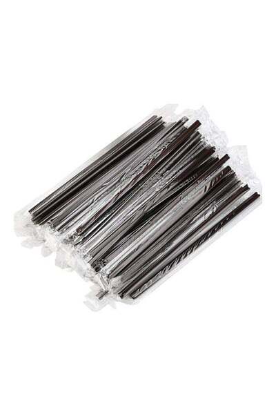 generic225 100-piece black plastic drinking straws
