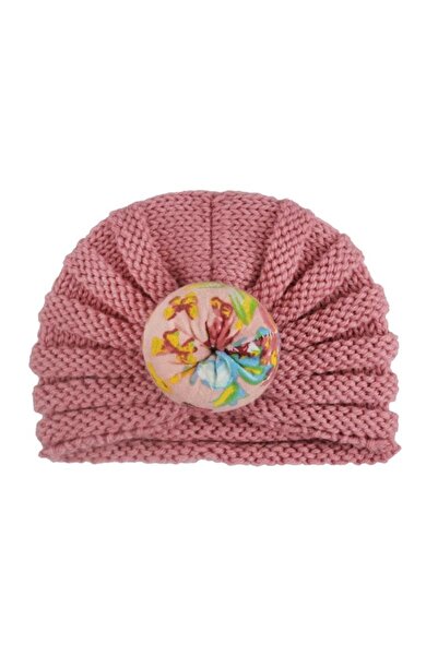 Generic قبعة أطفال منسوجة بوردة من عمر 6 شهور إلى سنه