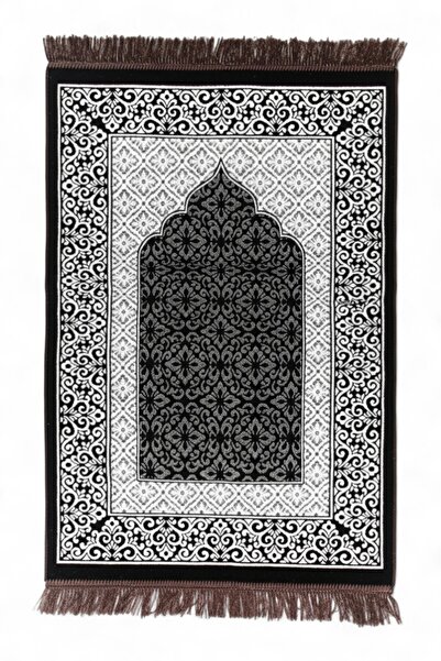 Öz Kadife Velvet Luxury Patterned Prayer Rug – Mosque Patterned Prayer Mat, Hajj and Umrah Gift, Bridal Prayer Rug