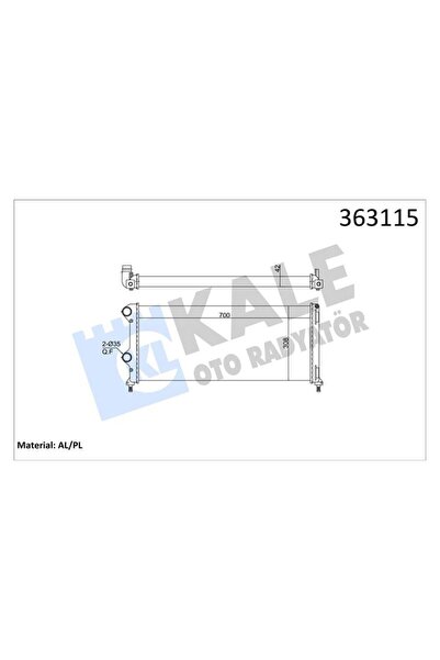KALE Fiat Motor Su Radyatoru Fiat Doblo 1.3/1.9 Jtd 01<10 (mt) (ac/...) (meka...