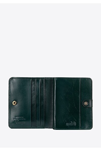Wittchen Women's Vertical Patent Leather Wallet Green Leather