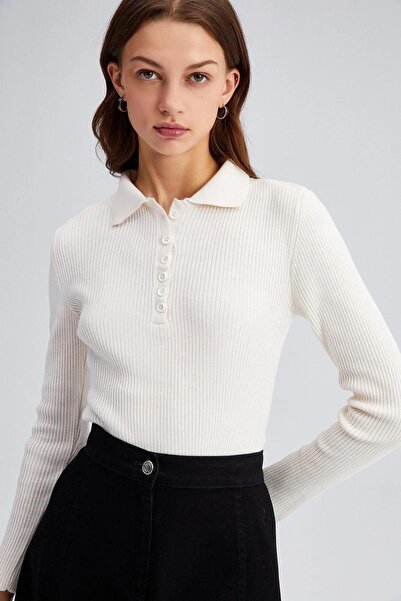Touche Polo Yaka Triko Body Krem