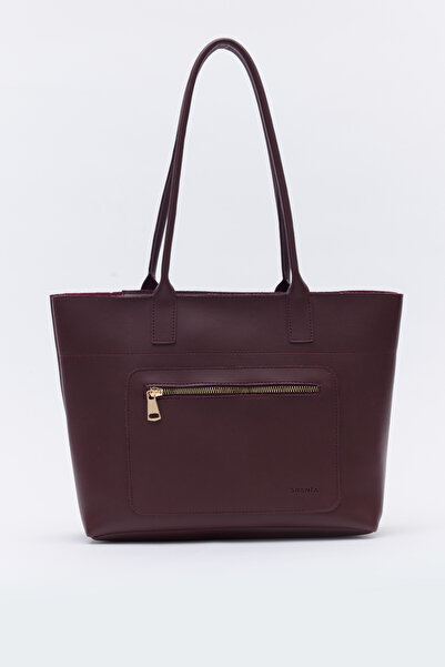 Shanta Geantă de umăr pentru femei, Bordeaux D41, cu închidere cu fermoar, bu...