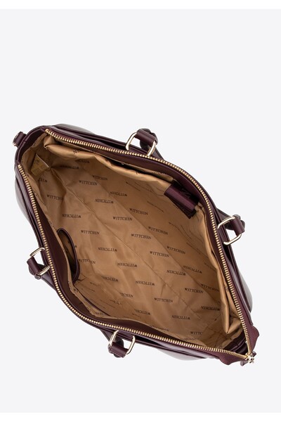 Wittchen Women's 15.6'' laptop bag made of -leather, burgundy, -leather