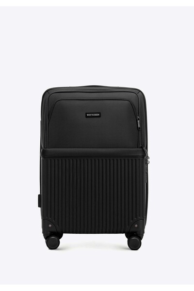 Wittchen Set valize bărbătești din ABS și nailon, negru, negru ABS