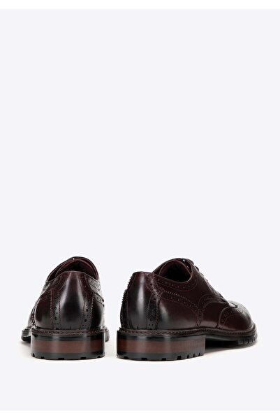 Wittchen Men's leather brogues with stitching, burgundy, burgundy, leather