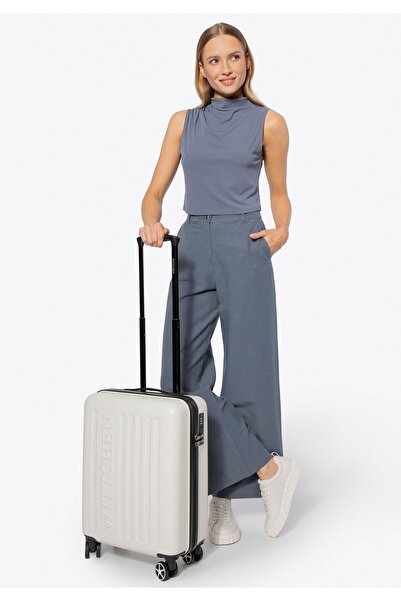 Wittchen Valiză de cabină bărbătească din ABS cu logo în relief, albă, din ABS alb