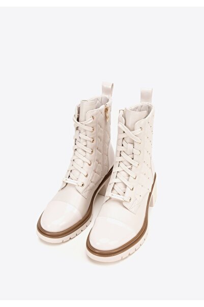 Wittchen Ghete de damă din piele cu față matlasată, crem, crem, piele