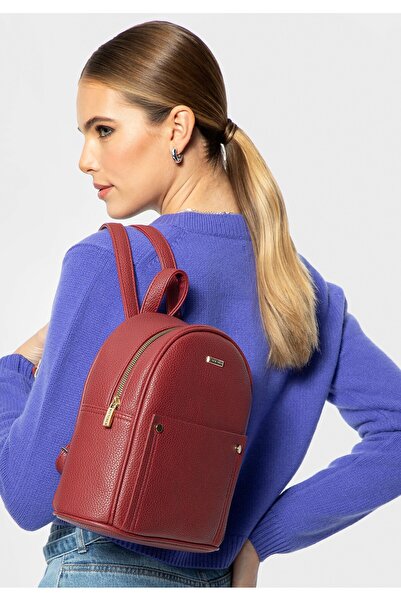 Wittchen Rucsac de damă din piele cu nituri, bordo, bordo, piele