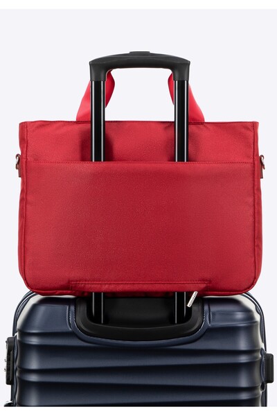 Wittchen Women's 14" Laptop Bag with Quilting, Cherry, Cherry Polyester