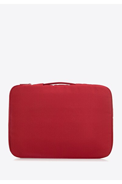 Wittchen Husă pentru laptop de 15" pentru femei, cu cusături diagonale, poliester roșu-cireș