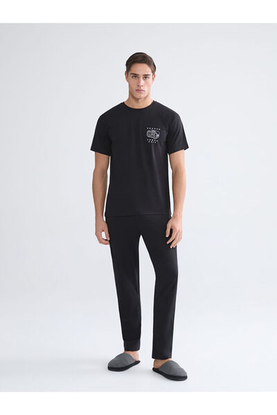 LC Waikiki   Black Standard Fit Men's Pajama Set