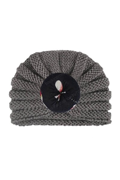 Generic قبعة أطفال منسوجة بوردة من عمر 6 شهور إلى سنه