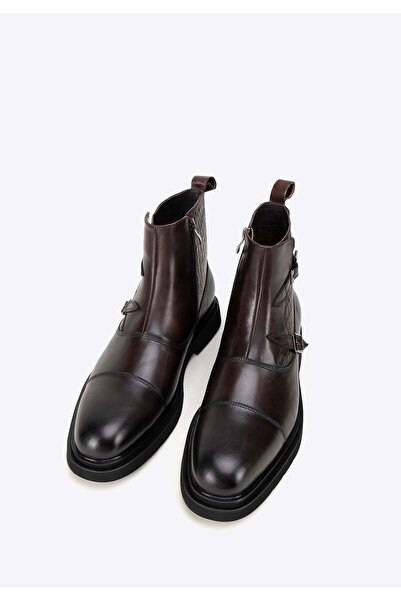 Wittchen Ghete Chelsea bărbătești din piele cu inserții Croco, maro, piele