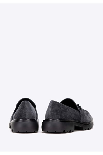 Wittchen Women's loafers with decorative buckle, gray, synthetic material