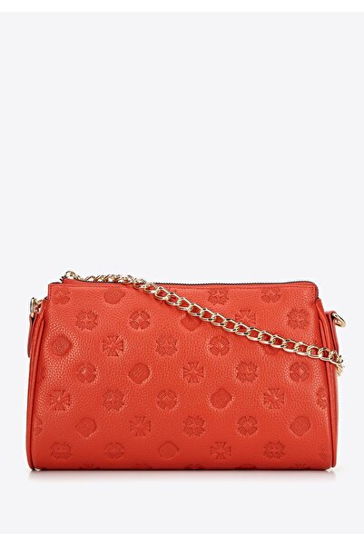 Wittchen Women's Crossbody Bag, Orange Embossed Leather, Leather