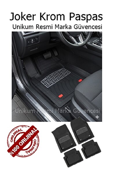 Unikum Mazda 323 Uyumlu Yeni Nesil Krom Joker Siyah Eva Oto Paspas Su Geçirmez Kaymaz Yüzey