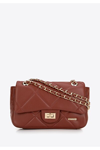 Wittchen Women's Crossbody Bag in Faux Leather with Geometric Stitching, Red,...