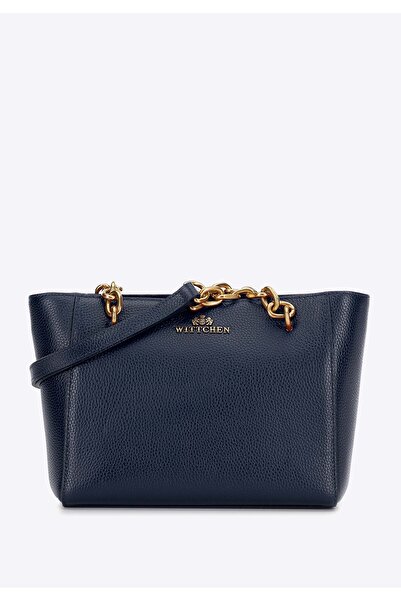 Wittchen Women's leather shoulder bag navy blue navy blue leather