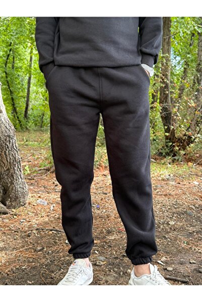 Butik بنطلون رياضي رجالي للجنسين بثلاثة خيوط سميكة وشخصية مميزة