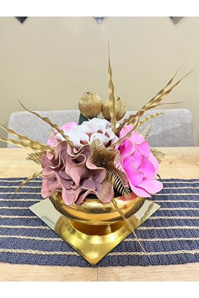 essacraft GOLD PEMBE EVA ARANJMAN - SÖZ NİŞAN CİNSİYET HEDİYESİ(AYNA DAHİL DE...