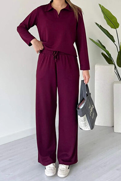 Balenbi Women's Modal Fabric Polo Neck Long Sleeve Suit 1126
