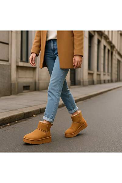 Nice For You ™   Dámské prémiové mini semišové boty – hřejivé, platforma tlumící nárazy