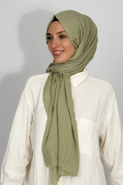 Betimoda Aya Thin Cotton Solid Color Shawl Water Green