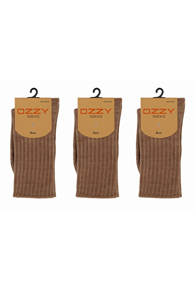 Ozzy Socks Комплект от 3 чифта дамски вълнени зимни чорапи за сън, меки на допир, в кафяв цвят, запазващи топлината