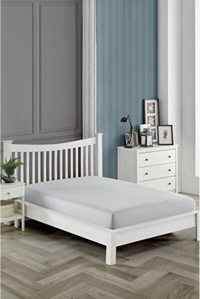 Sendia Fitted sheet with elastic 140 x 200 x 25 cm, light gray