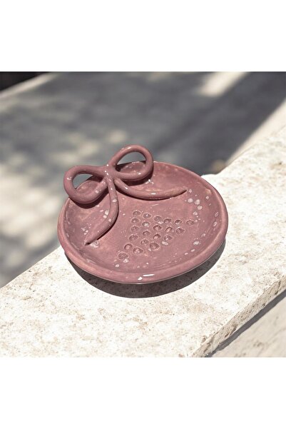 HAB TRADE Fiyonk Detaylı El Yapımı Seramik Rende & Püre Tabağı