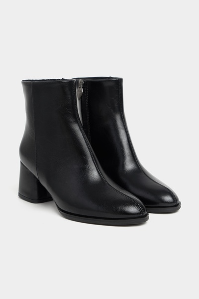 NİŞANTAŞI SHOES Boni Siyah Rustik Desen Fermuar Detaylı Kadın Topuklu Kadın Bot