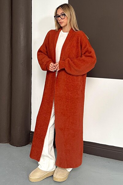 Olcay Long Loose Knit Cardigan Tile 8245