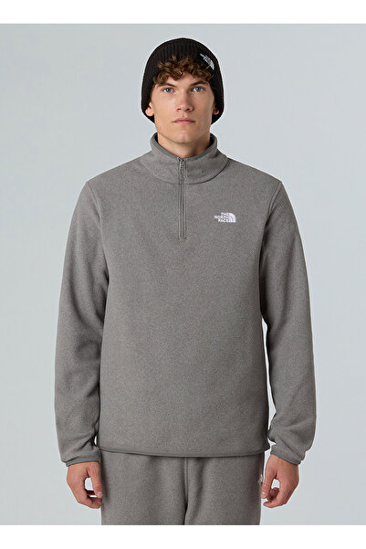 THE NORTH FACE Nf0A8D0Qcqi1-M Glacier Zip Jacket Gray Zippered Standard Fit Men's Fleece Sweatshirt