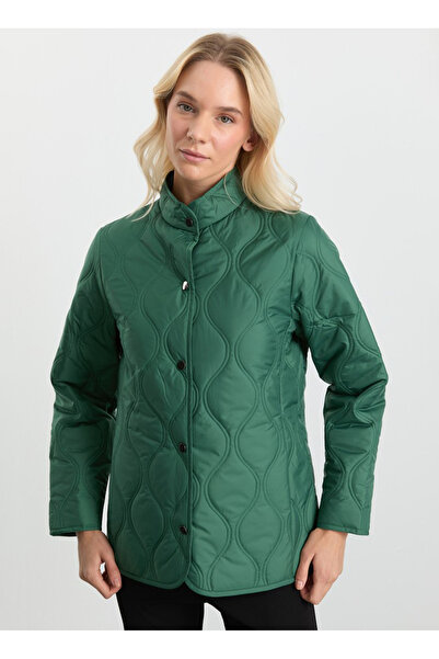 Selen Yeşil Kadın Standart Kapitone Mont 25KSL6154