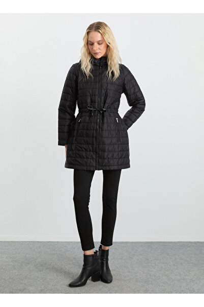 Selen Siyah Kadın Standart Kapitone Mont 25KSL6155
