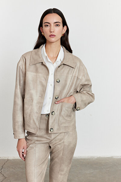 FACETTE Μπουφάν Bomber από συνθετικό δέρμα