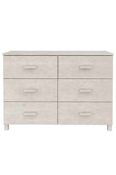 vidaxl خزانة جانبية HAMAR بيضاء 113x40x80 سم من خشب الصنوبر الصلب