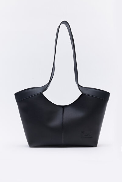 Shanta Geantă de umăr și de mână pentru femei, neagră, D43, cu închidere cu c...