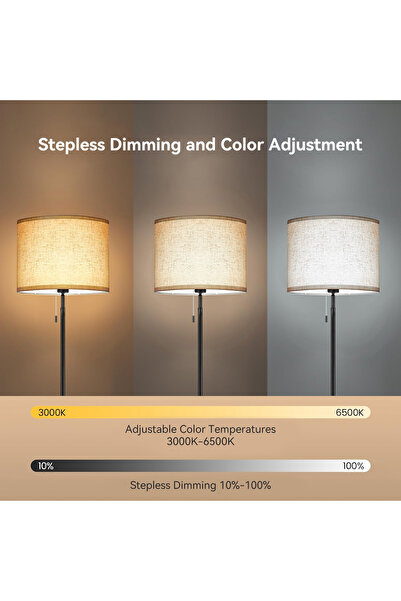 Venpara Remote Control Floor Lamp - Adjustable Color Temp, Stepless Dimming, Included Bulb