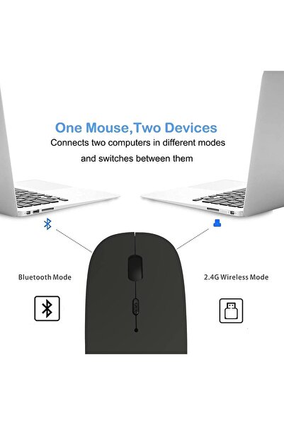 Generic ZERU Rechargeable Wireless Bluetooth Mouse for MacBook/PC/iPad - ZE689 (Black)