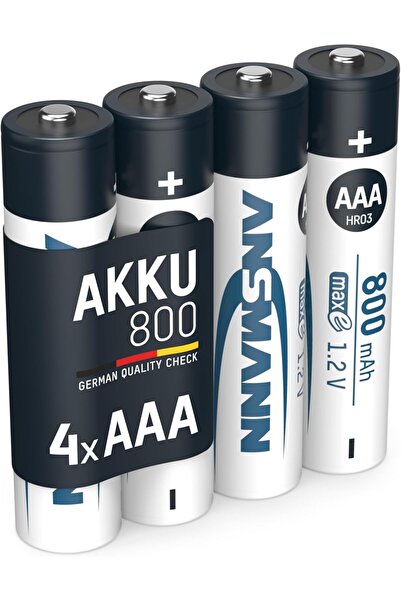 ANSMANN بطاريات AAA قابلة لإعادة الشحن NiMH سعة 800 مللي أمبير/ساعة، عبوة من ...