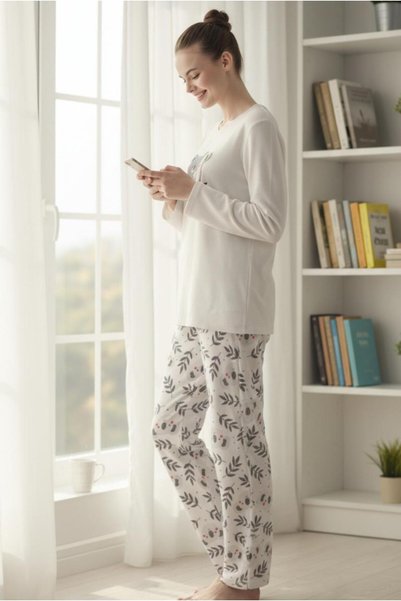 Generic Brand Set de pijamale de iarnă pentru femei cu model Koala termic