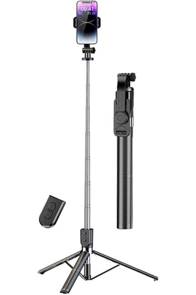 007 حامل ثلاثي القوائم ICV FV 170 سم مع جهاز تحكم عن بعد، حامل هاتف دوار قابل...