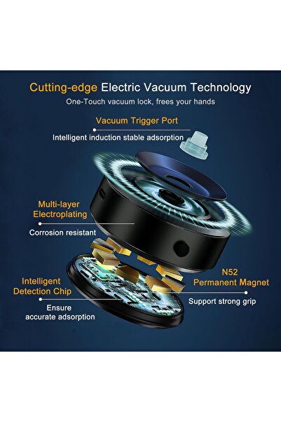 Generic Jkoailiwi Magnetic Electric Phone Holder – Suction Mount, Universal, Black