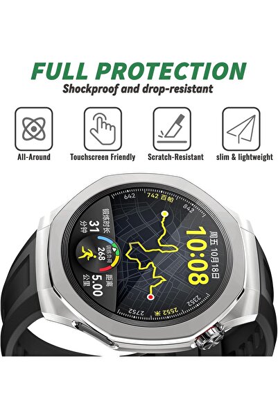 AZONEE 2 Pack Protective Case for Huawei Watch GT 5 Pro 46mm (Black + Silver)